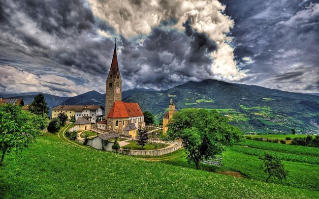 Stone church in an italian small town wallpaper - World wallpapers - #51696