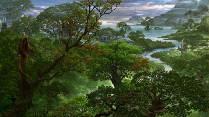 1920x1080 px art fantasy forest Jungle landscapes Trees High Quality 