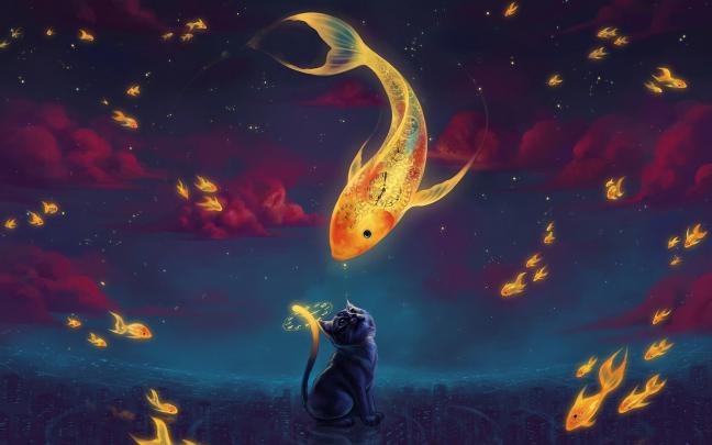 Cats Fantasy Wallpaper for Widescreen Desktop PC 1920x1080 Full HD