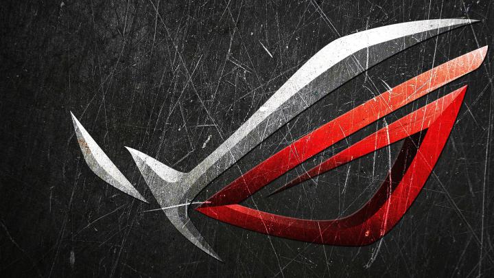 Free download asus rog republic of gamers logo metal scratch background 