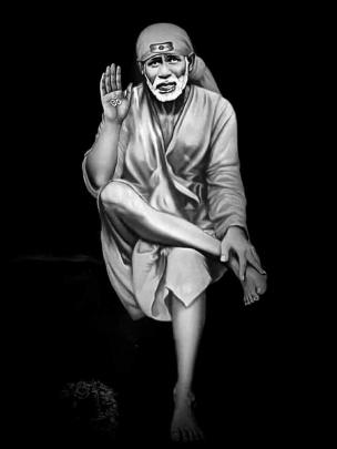 Sai Baba Hd Wallpaper Black - Free 4K Wallpaper