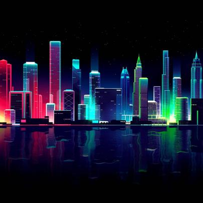 Animated Neon City Wallpaper 4K : Anime Futuristic City Neon Wallpapers 