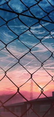 1125x2436 Anime City Moescape Fence 4k Iphone XS,Iphone 10,Iphone X HD 
