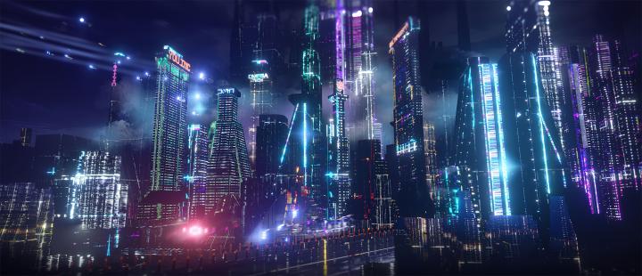 Animated Neon City Wallpaper 4K : Anime Futuristic City Neon Wallpapers 