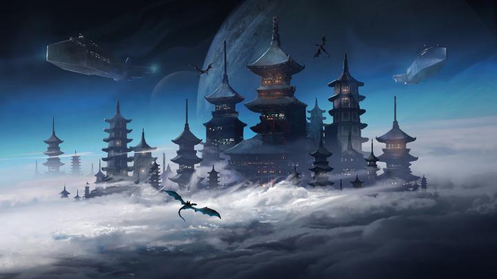 Japanese Castle Fantasy Sci-Fi Japanese Castle Fantasy sci-fi 