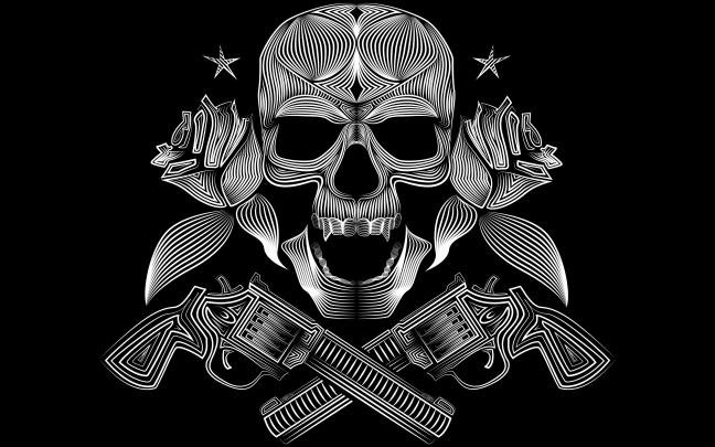 Blue Skull Wallpaper 4K \/ Red Skull Flowers Black Background 4k, HD 
