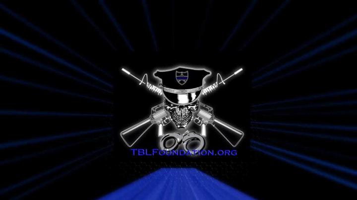 Blue Line Skull Wallpaper -