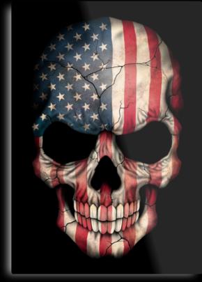 Blue Line Skull Wallpaper -