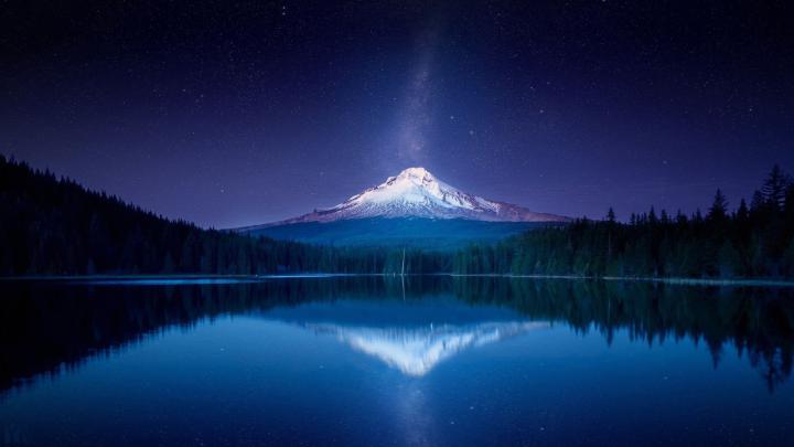 Free Milky Way Above The Snowy Mountains Nature Computer Desktop 