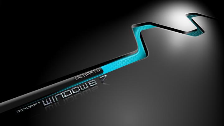 Windows 7, numbers, simple background, render, cyan, Microsoft Windows 