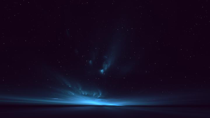 Free download HD Background Blue Aurora Light Space Stars Wallpaper 