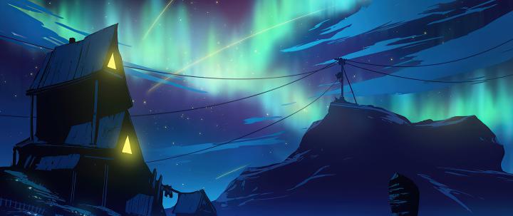 2560x1080 Life Cottage Aurora Northern Lights 2560x1080 Resolution HD 