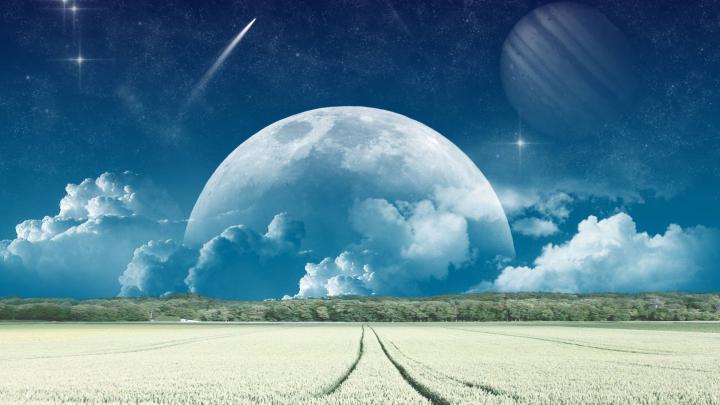 Desierto junto a la luna HD - 1920x1080 | Computer wallpaper 