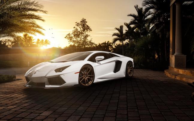 Lamborghini Aventador White Car Tuning Parking wallpaper | 1680x1050 