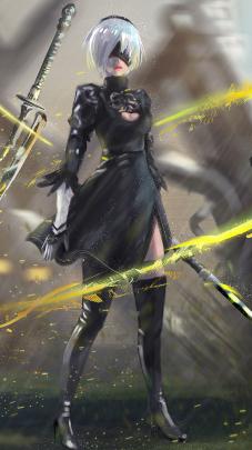 Nier Automata 2B Desktop Wallpaper