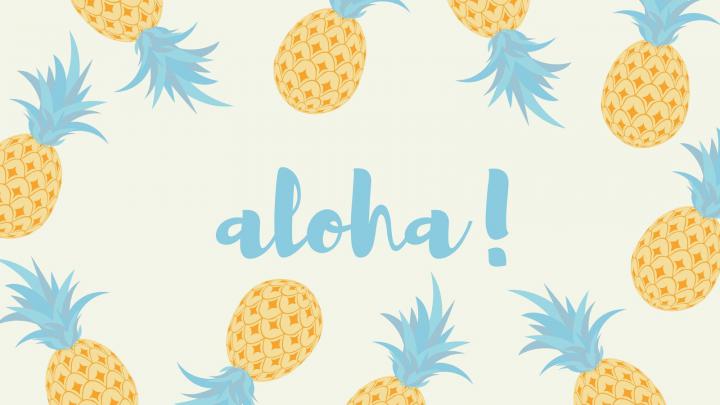 Pastel Tropical Patterned Pineapple Desktop Wallpaper - Templates by Canva