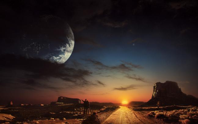 landscape, Planet, Artwork, Moon Wallpapers HD \/ Desktop and Mobile 