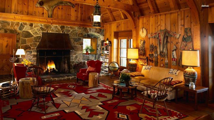 Rustic Log Wallpaper -