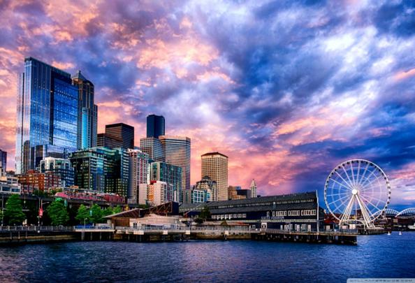 Seattle Great Wheel Washington Usa 4k Hd Desktop - Seattle - 1324x902 