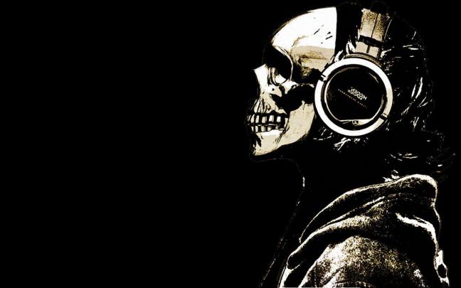 Skeleton Wearing Headphones - 1200x750 - Download HD Wallpaper 