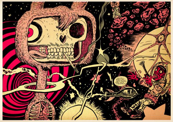 comics, Sci, Fi, Dark, Astronaut, Skulls, Skeleton, Space, Stars 