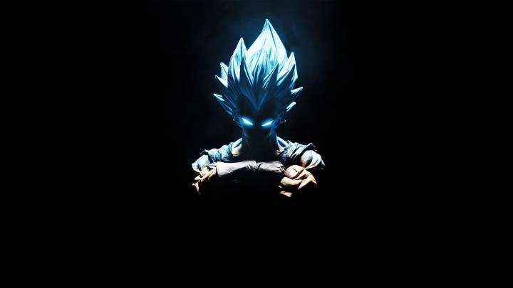 Desktop wallpaper vegeta, blue power, artwork, hd image, picture 
