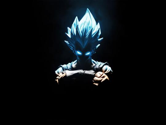 Desktop wallpaper vegeta, blue power, artwork, hd image, picture 
