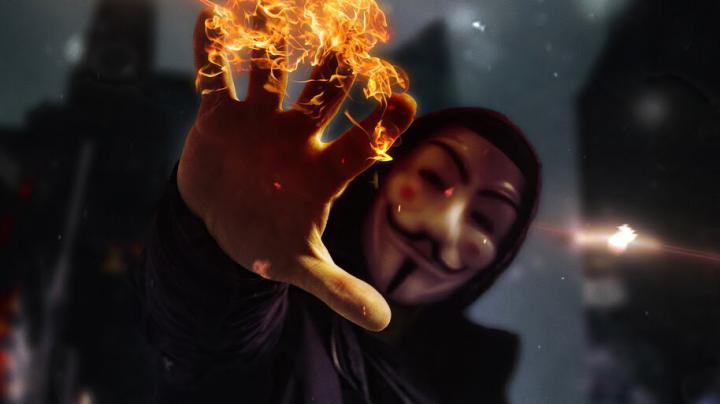 Anonymous, Mask, Burning, Hand, 4K, #6.1056 Wallpaper