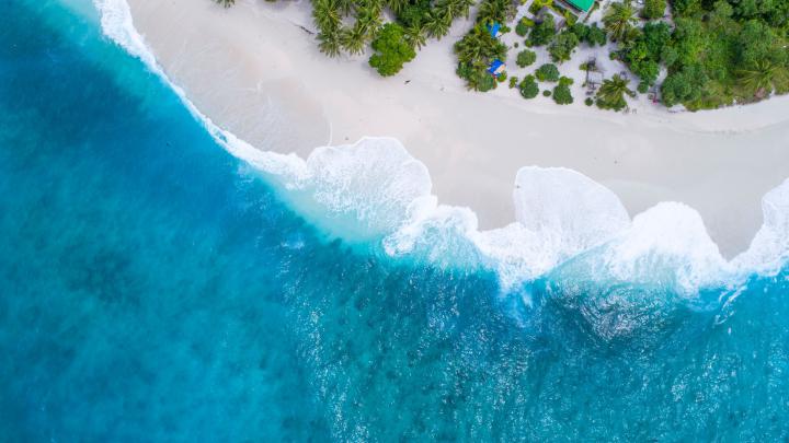 Beach Aerial View Photo HD 4k Background