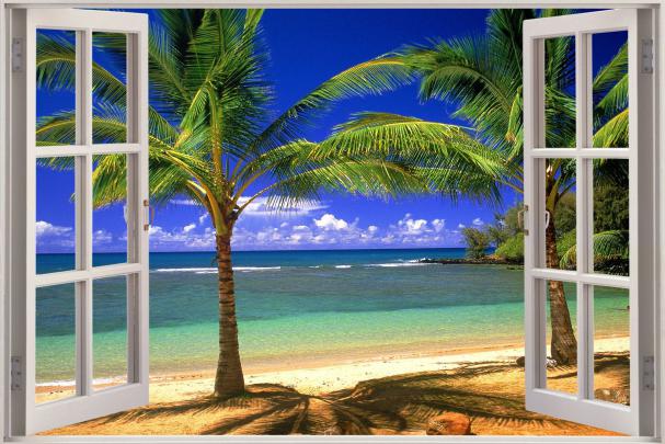Free download Window View Of Beach Wallpaper Huge 3d window exotic 