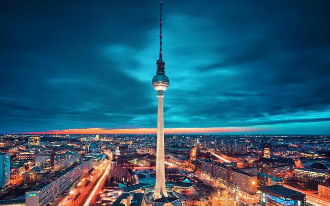 cityscape, Lights, Tower, Berlin, Clouds, Night, Germany Wallpapers HD 