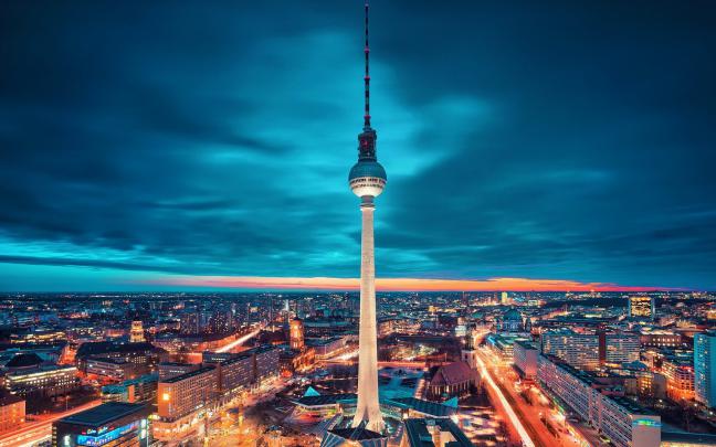 berlin, Tower, Buildings, Sunset, Timelapse, Cities, Skyscrapers, Sky 
