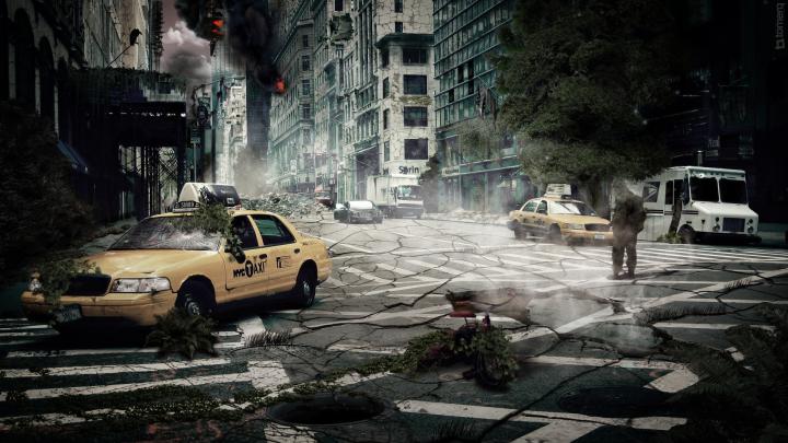 cityscapes end of the world new york city taxi apocalyptic ny street 