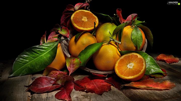 orange, color, Leaf, basket - For phone wallpapers: 1920x1080
