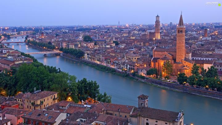 Italy, Town, Verona - For phone wallpapers: 1920x1080