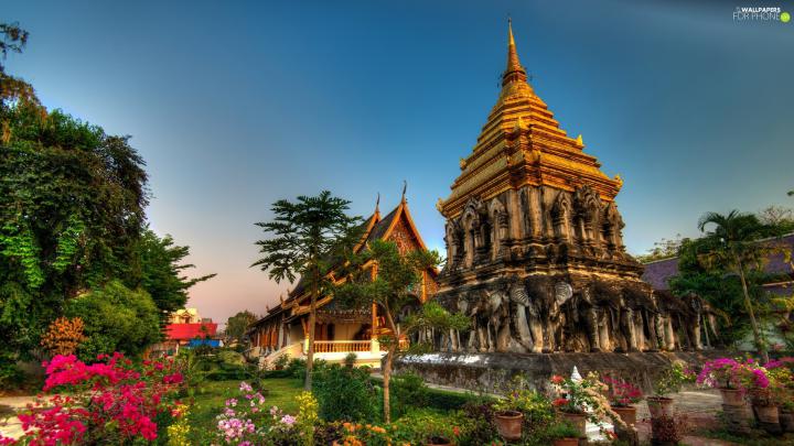 Garden, Thailand, palace - For phone wallpapers: 1920x1080