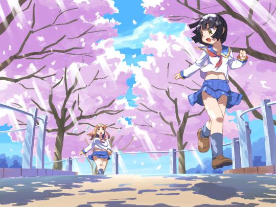 Anime Cherry Blossom Tree Wallpaper 1920x1080 - allwallpaper