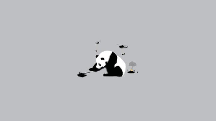 abstract war tanks panda bears fun art simplistic simple 1920x1080 