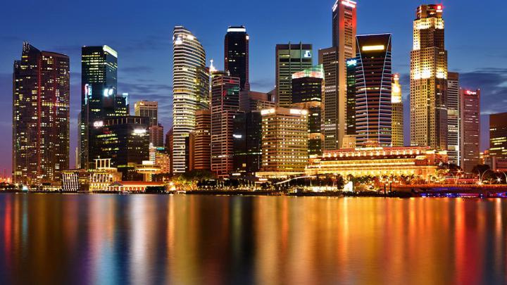 Singapore, Look At Night Desktop Wallpaper Hd For Mobile Phones And Pc 