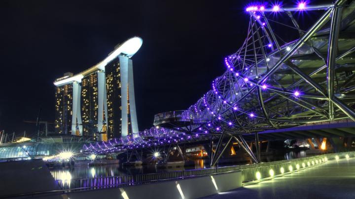 Helix Bridge in Singapore Wallpaper for Desktop 1920x1080 Full HD