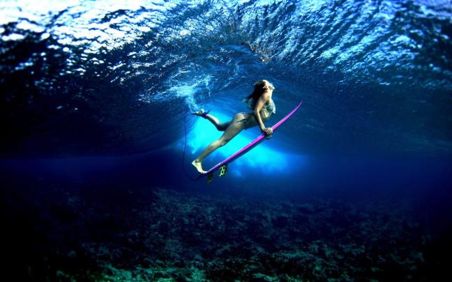 Free download Surf Board under the Water widescreen wallpaper Wide 