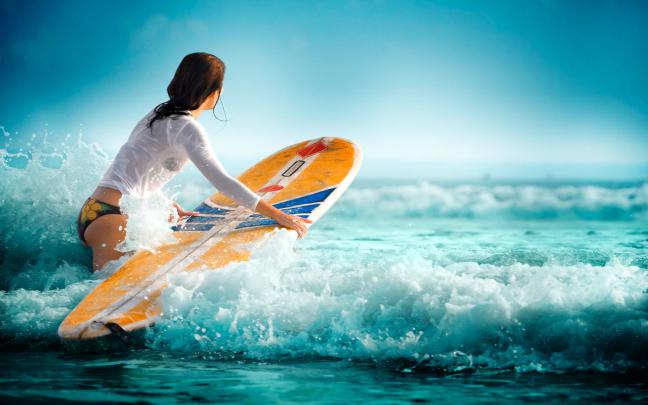 Free download Surfing waves water sea girl wallpaper 1920x1080 117562 