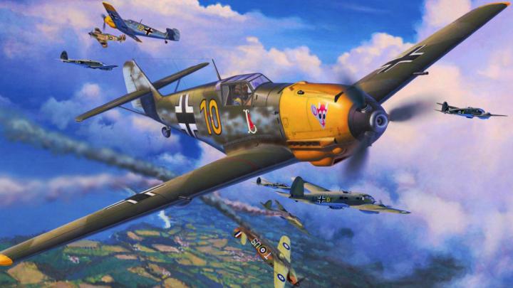 Free download Wallpaper messerschmitt bf 109 e 4 ww2 war art painting 