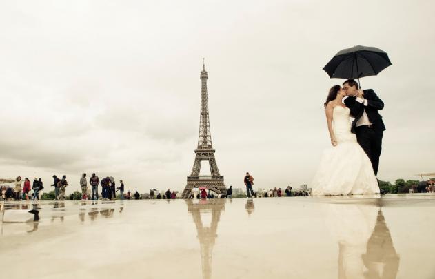 wedding, Bride, Gown, Dress, Fasshion, Mood, Love, Eiffel, Tower, Paris 