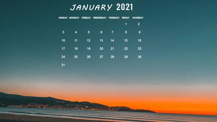 Free download January 2021 calendar wallpaper desktop laptop computer 