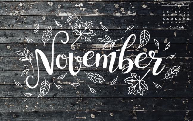 November 2017 - Fall Doodle Desktop Calendar- Free November Wallpaper
