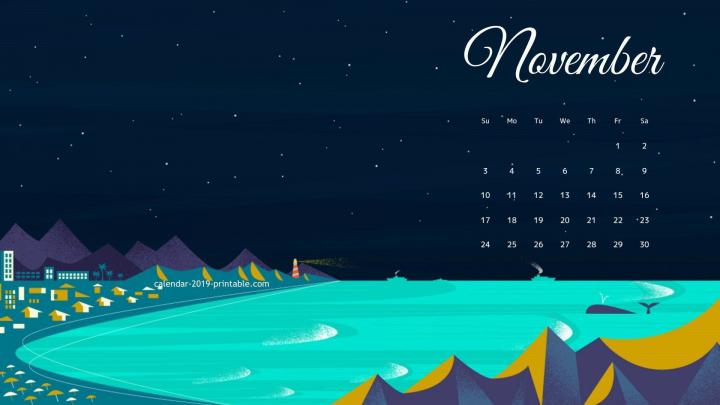 November 2019 Desktop Calendar Wallpaper | Desktop wallpaper calendar 