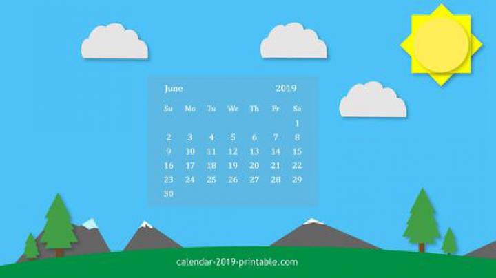 June 2019 Desktop Calendar Wallpaper | June 2019 calendar, Calendar 