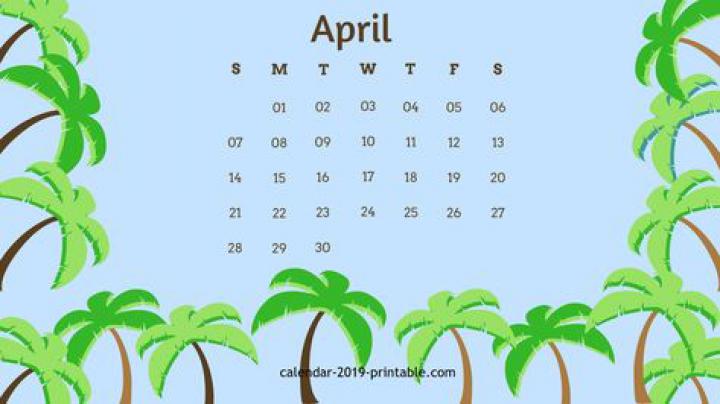 Free April 2019 Calendar Wallpaper | Calendar wallpaper, 2019 calendar 