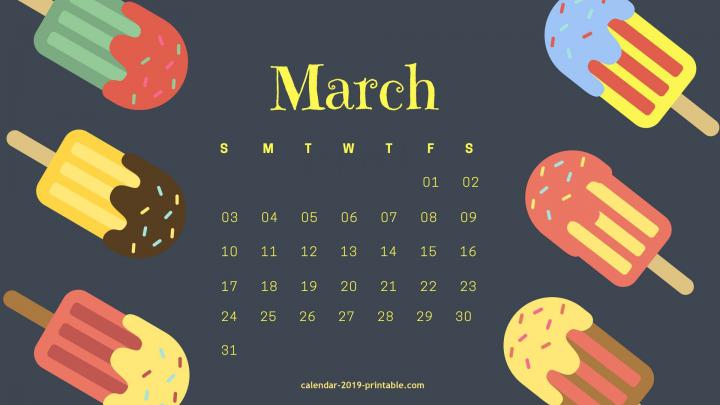 March 2020 Desktop Calendar Wallpaper | Calendar wallpaper, 2019 